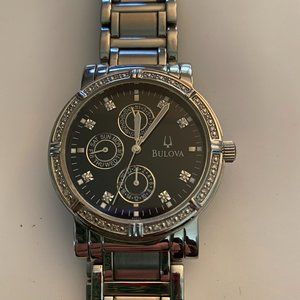 Bulova watch stainless bracelet black face